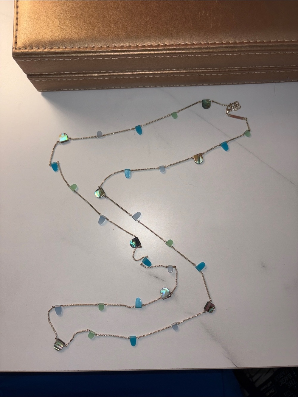 Kendra Scott Iridescent Blue & Green Long Necklace